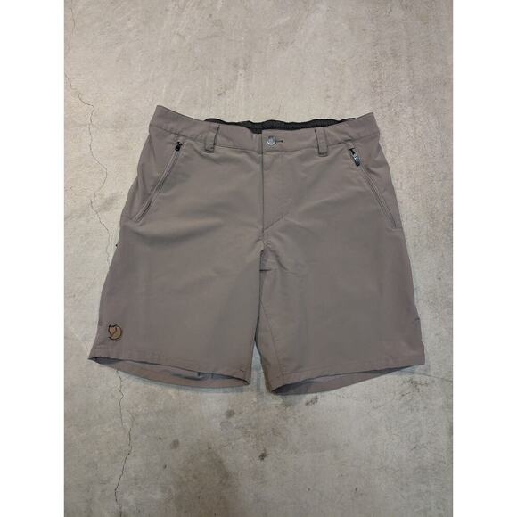 Fjallraven Abisko Trail Stretch Shorts Men 38 (34x8) Brown Stretch Elastic Waist - Picture 1 of 8